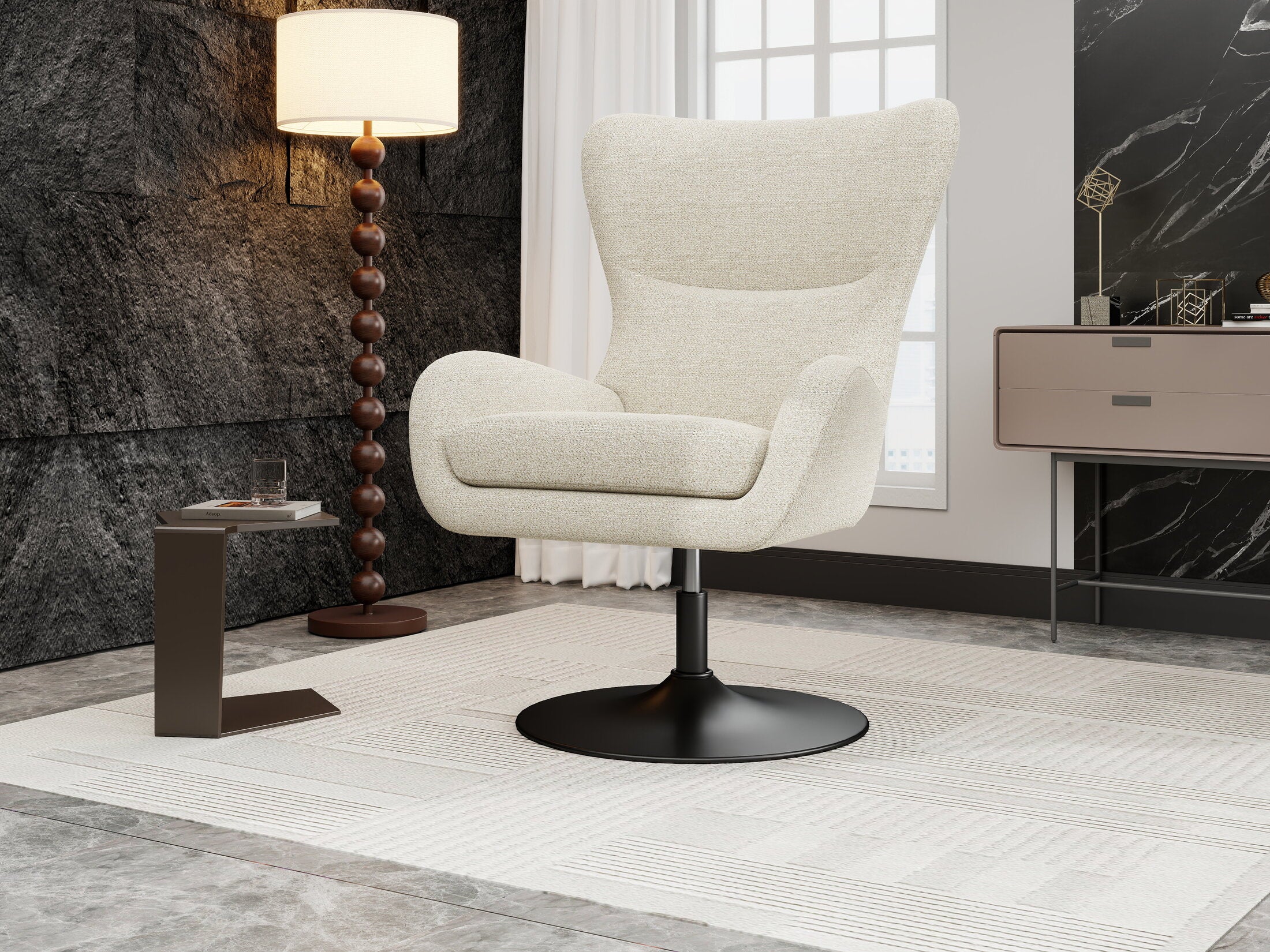 Fotoliu dumonde tapitat Bej modern Bellagio 72x81cm