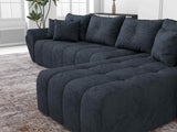 Colțar extensibil dumonde cu ladă de depozitare si sezut confortabil din spuma HR,Berlin XL Enjoy Lux Grey Antracit 350x185 cm II Fabrica