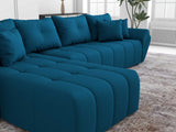 Colțar extensibil dumonde cu ladă de depozitare si sezut confortabil din spuma HR, Berlin XL Enjoy Verde Petrol 350x185 cm Fabrica