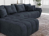 Colțar extensibil dumonde cu ladă de depozitare si sezut confortabil din spuma HR, Berlin XL Enjoy Lux Grey Antracit 350x185 cm Fabrica