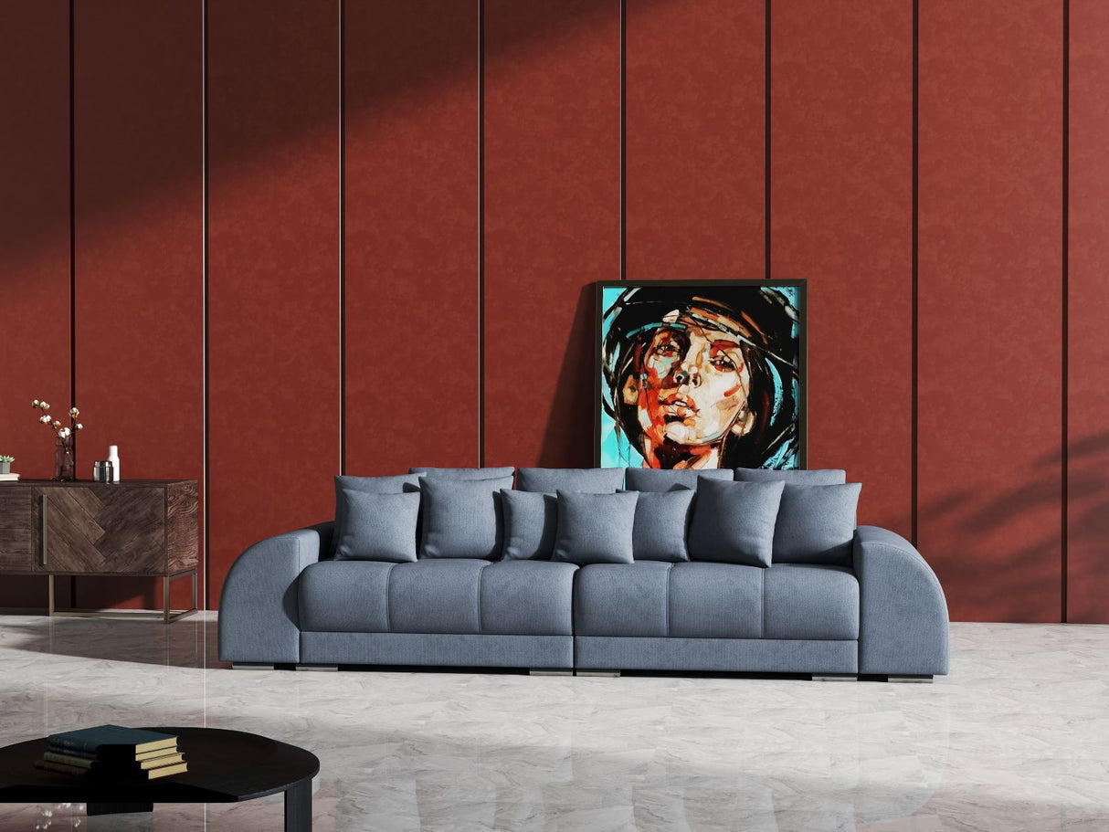 Canapea extensibilă dumonde cu 2 lăzi de depozitare si sezut confortabil din spuma HR, Big Sofa Verona Enjoy Lux Antracit 310x100 cm