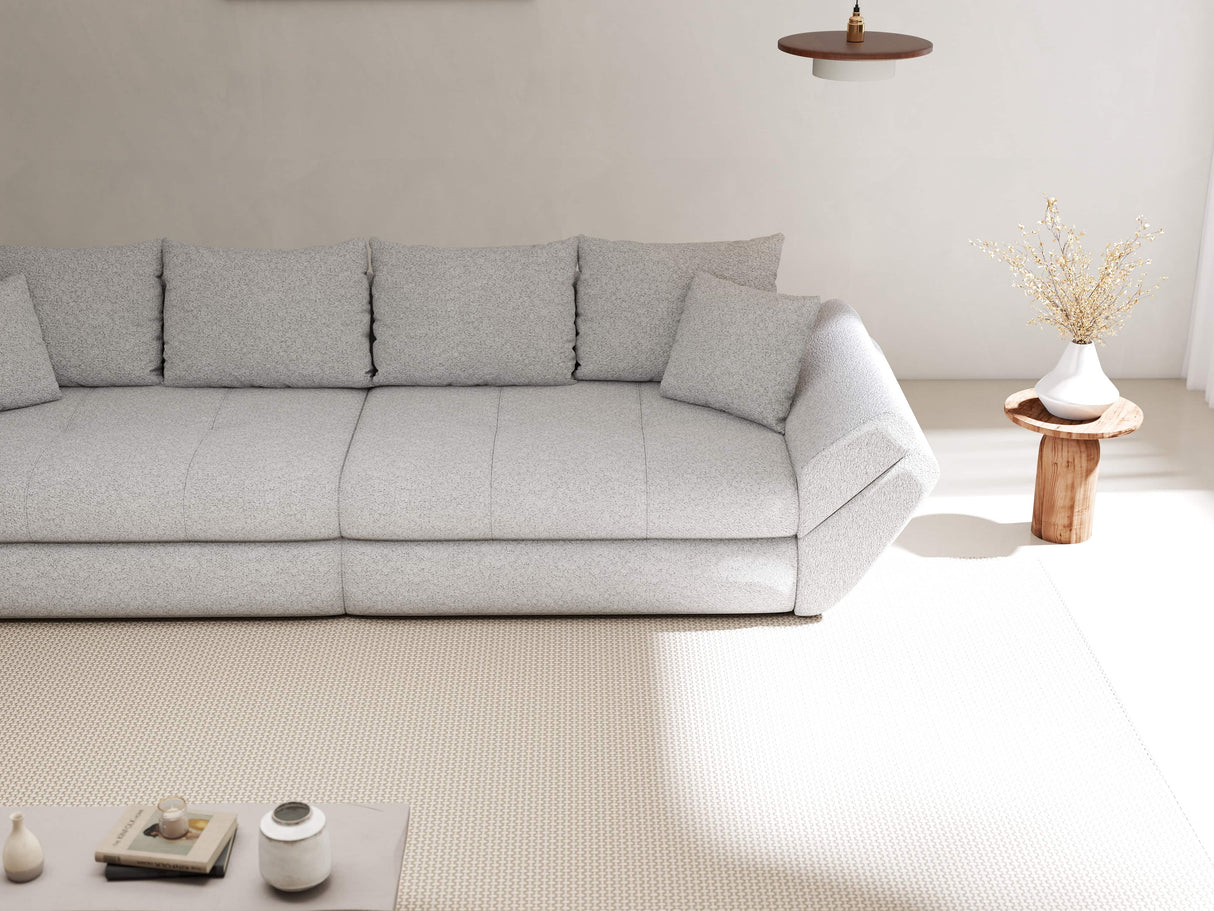 Canapea extensibilă dumonde cu ladă de depozitare si sezut confortabil din spuma HR, Loana Euphoria Gri 300x100 cm Fabrica