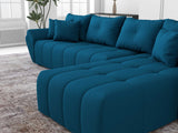 Colțar extensibil dumonde cu ladă de depozitare si sezut confortabil din spuma HR, Berlin XL Enjoy Verde Petrol 350x185 cm II Fabrica