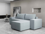 Colțar extensibil dumonde cu ladă de depozitare si sezut confortabil din spuma HR, Dream Zoom Gri Mint 290x185 cm II Fabrica