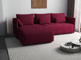 Colțar extensibil dumonde cu ladă de depozitare si sezut confortabil din spuma HR, Malta Zoom Red 235x185 cm