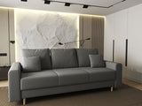 Canapea extensibilă dumonde cu ladă de depozitare si sezut confortabil din spuma HR, Kronos Royal Gri 210x100 cm fabrica
