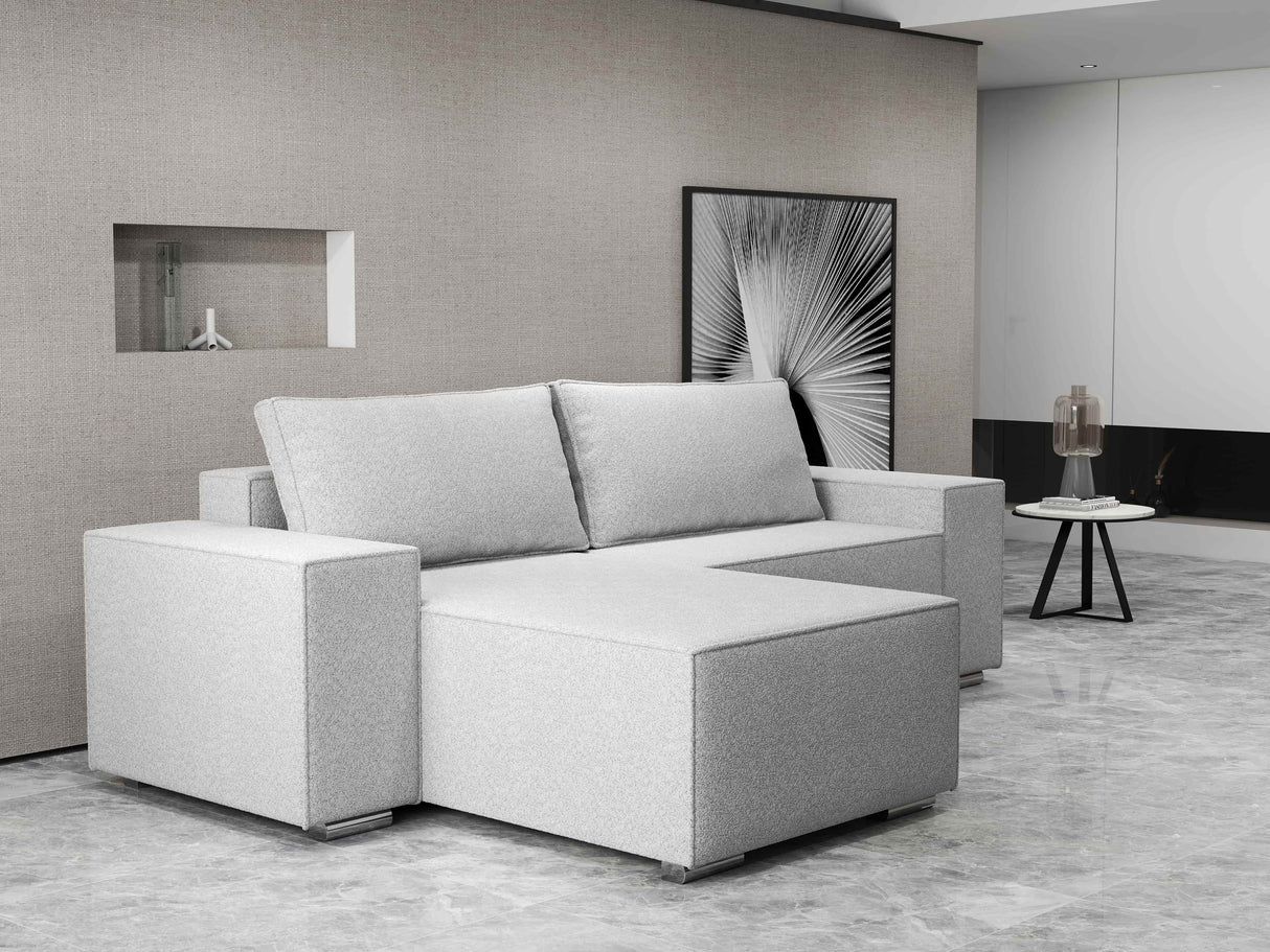 Colțar extensibil dumonde cu ladă de depozitare si sezut confortabil din spuma HR, Dream Euphoria Gri 290x185 cm Fabrica