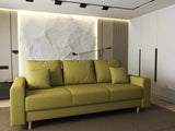 Canapea extensibilă dumonde cu ladă de depozitare si sezut confortabil din spuma HR, Kronos Enjoy Verde 210x100 cm fabrica