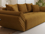 Canapea extensibilă dumonde cu ladă de depozitare si sezut confortabil din spuma HR, Ambience Mustar 250x100 cm Fabrica