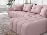 Colțar extensibil dumonde cu ladă de depozitare si sezut confortabil din spuma HR, Berlin XL Enjoy Lux Flamingo 350x185 cm II Fabrica