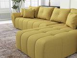 Colțar extensibil dumonde cu ladă de depozitare si sezut confortabil din spuma HR, Berlin XL Enjoy Lux Melon 350x185 cm II Fabrica