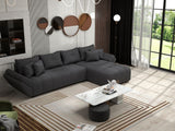 Colțar extensibil dumonde cu ladă de depozitare si sezut confortabil din spuma HR, Berlin XL Euphoria Graphite 350x185 cm Fabrica