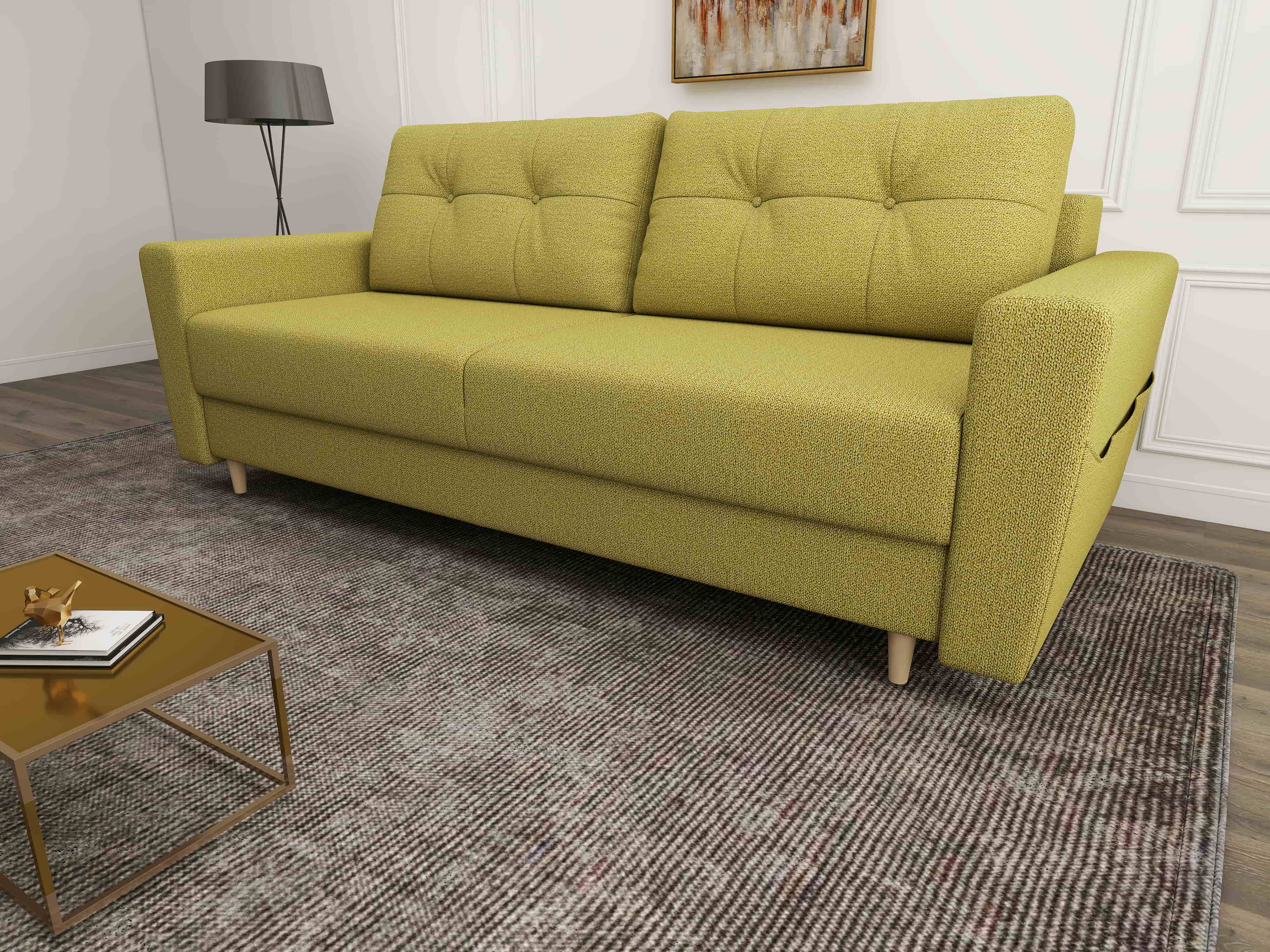 Canapea extensibilă dumonde cu ladă de depozitare si sezut confortabil din spuma HR, Summer Enjoy Verde 225x100 cm