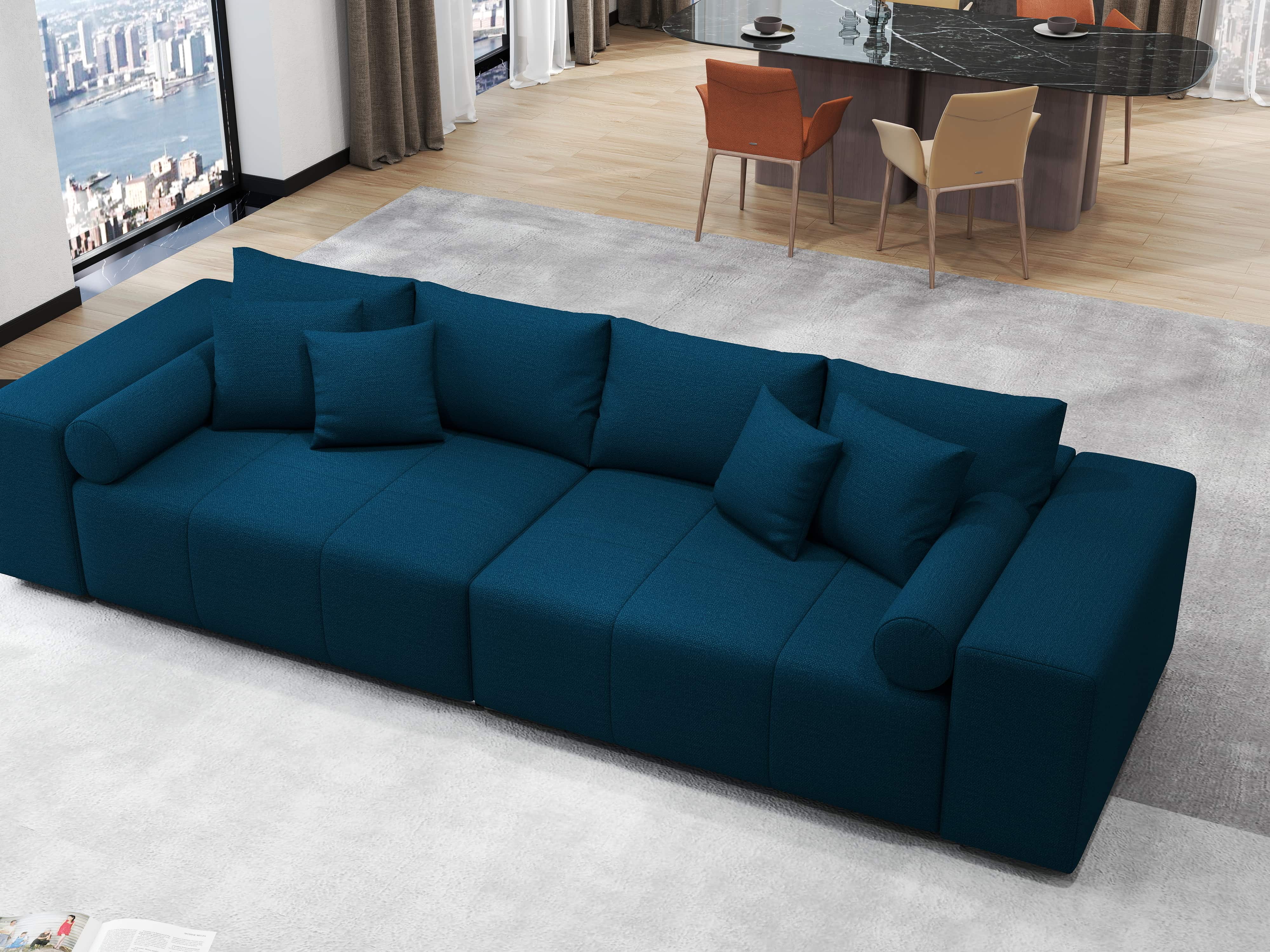 Canapea extensibilă dumonde cu ladă de depozitare si sezut confortabil din spuma HR, Marbela Verde Petrol XXL 295x100 cm Fabrica