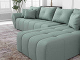 Colțar extensibil dumonde cu ladă de depozitare si sezut confortabil din spuma HR, Berlin XL Enjoy Lux Mint 350x185 cm II Fabrica