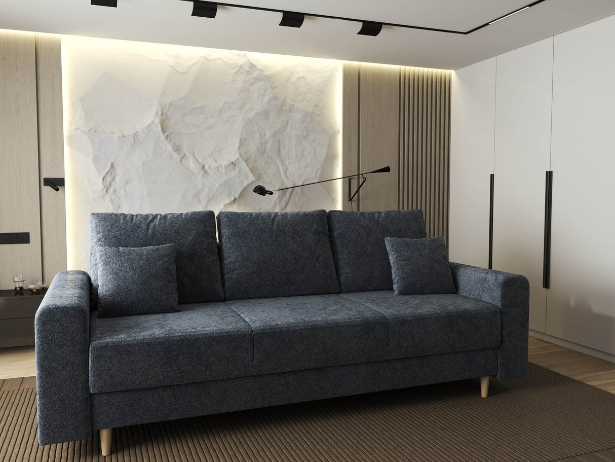 Canapea extensibilă dumonde cu ladă de depozitare si sezut confortabil din spuma HR, Kronos Euphoria Gri Grafit 210x100 cm fabrica
