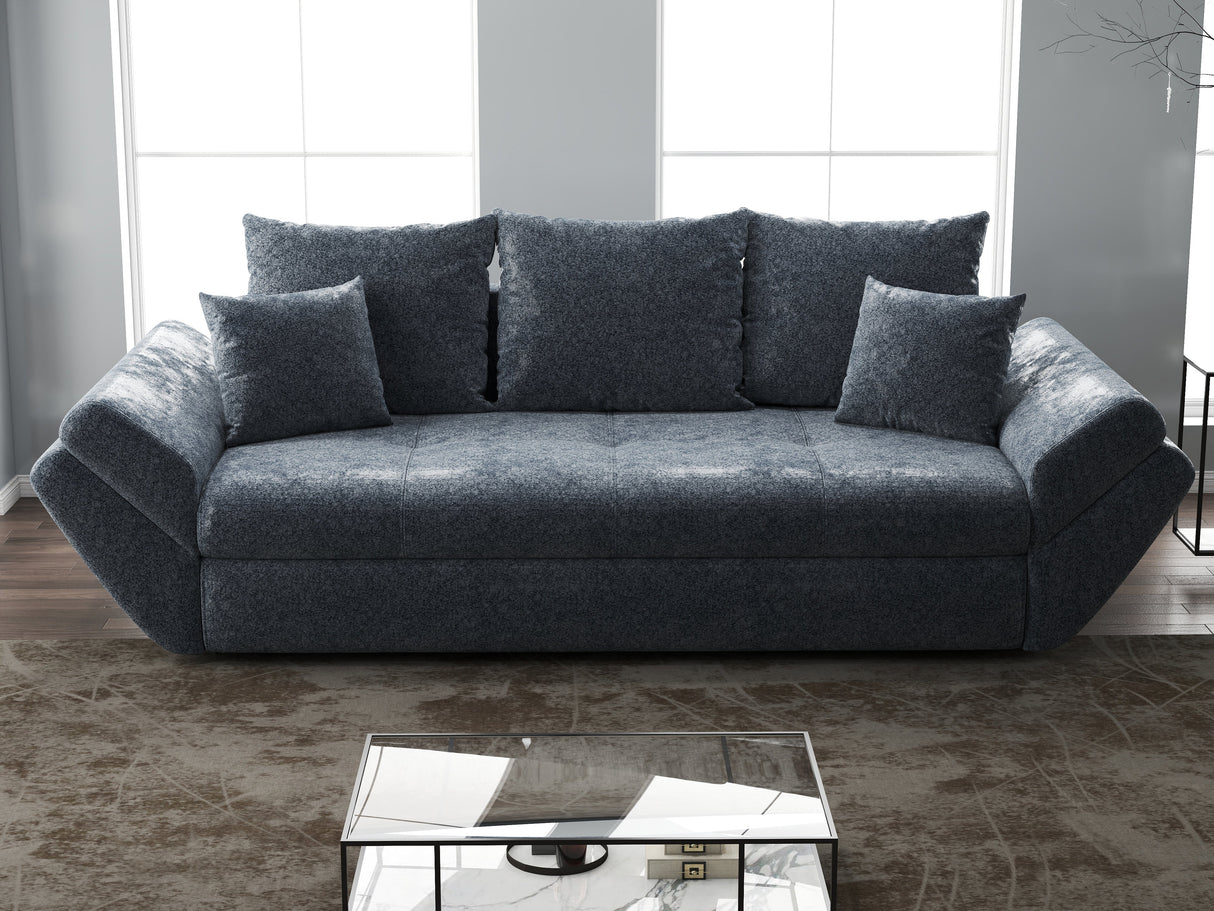 Canapea extensibilă dumonde cu ladă de depozitare si sezut confortabil din spuma HR, Loana Zoom Euphoria Grafit 250x100 cm Fabrica