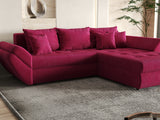 Colțar extensibil dumonde cu ladă de depozitare si sezut confortabil din spuma HR, Loana Bordeaux Zoom II 270x185 cm Fabrica