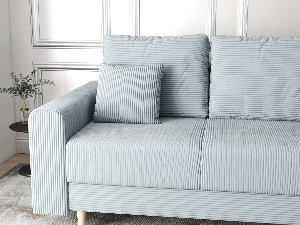 Canapea extensibilă dumonde cu ladă de depozitare si sezut confortabil din spuma HR, Kronos Zoom Gri Mint 210x100 cm fabrica