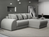 Colțar extensibil dumonde cu ladă de depozitare si sezut confortabil din spuma HR, Verona Royal Gri II 290x185 cm Fabrica
