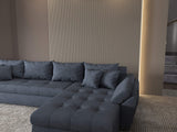 Colțar extensibil dumonde cu ladă de depozitare si sezut confortabil din spuma HR, Loana XL Enjoy Gri Antracit II 335x185 cm Fabrica