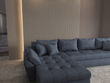 Colțar extensibil dumonde cu ladă de depozitare si sezut confortabil din spuma HR, Loana XL Enjoy Gri Antracit 335x185 cm Fabrica