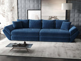 Canapea extensibilă dumonde cu ladă de depozitare si sezut confortabil din spuma HR, Loana Zoom Albastru 300x100 cm Fabrica