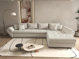 Colțar extensibil dumonde cu ladă de depozitare si sezut confortabil din spuma HR, Loana XL Zoom Gri II 335x185 cm Fabrica