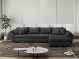 Colțar extensibil dumonde cu ladă de depozitare si sezut confortabil din spuma HR, Loana XL Enjoy Gri Grafit II 335x185 cm Fabrica