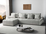 Colțar extensibil dumonde cu ladă de depozitare si sezut confortabil din spuma HR, Berlin XL Zoom Pearl 350x185 cm Fabrica