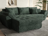 Colțar extensibil dumonde cu ladă de depozitare si sezut confortabil din spuma HR, Loana Verde Euphoria 270x185 cm Fabrica