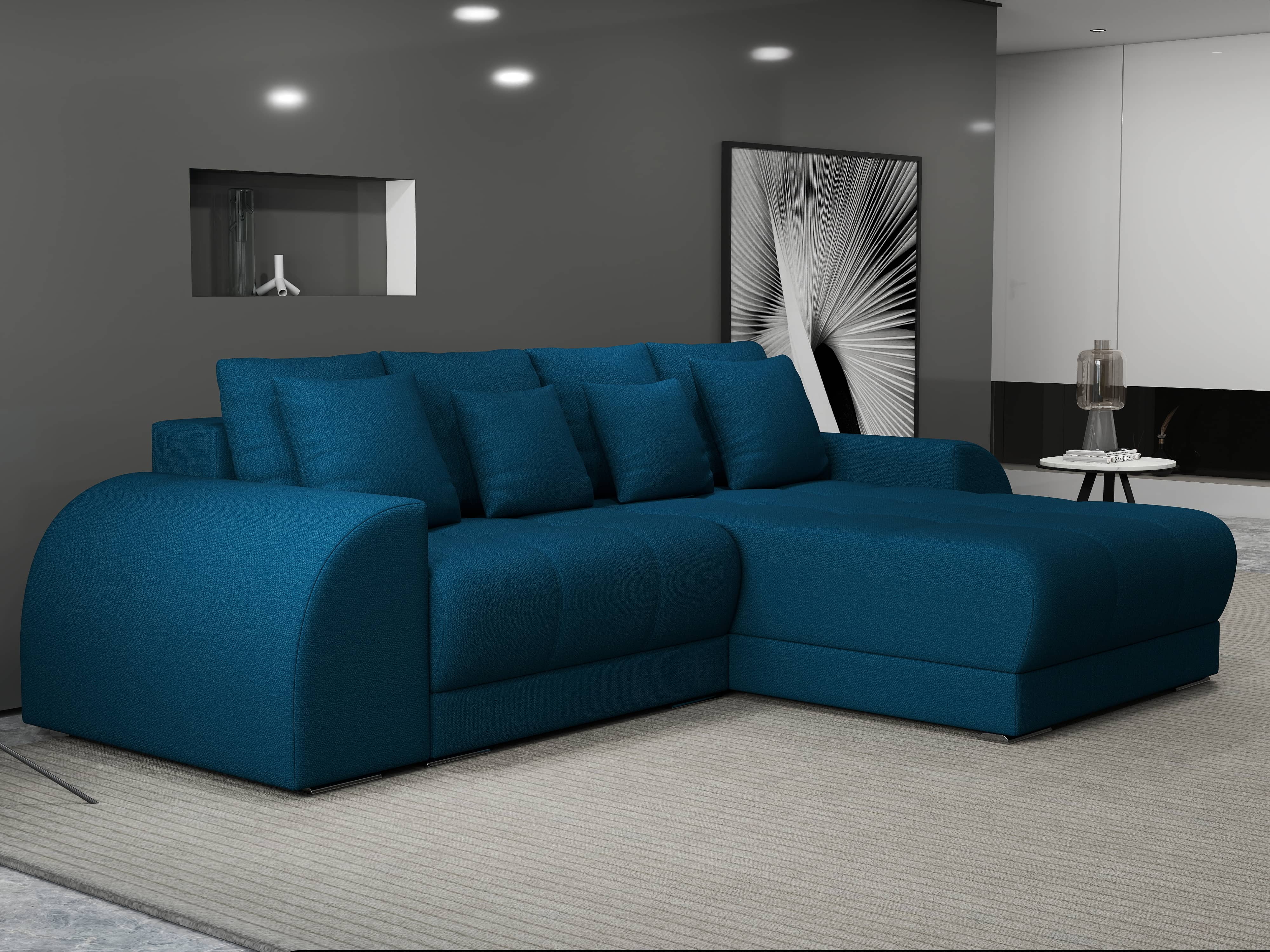 Colțar extensibil dumonde cu ladă de depozitare si sezut confortabil din spuma HR, Verona Enjoy Verde Petrol II 290x185 cm Fabrica