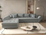 Colțar extensibil dumonde cu ladă de depozitare si sezut confortabil din spuma HR, Loana XL Zoom Gri 335x185 cm Fabrica