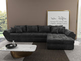 Colțar extensibil dumonde cu ladă de depozitare si sezut confortabil din spuma HR, Loana XL Euphoria Negru II 335x185 cm Fabrica