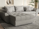 Colțar extensibil dumonde cu ladă de depozitare si sezut confortabil din spuma HR, Loana Gri Euphoria 270x185 cm Fabrica