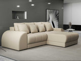 Colțar extensibil dumonde cu ladă de depozitare si sezut confortabil din spuma HR, Verona Enjoy Beige II 290x185 cm Fabrica