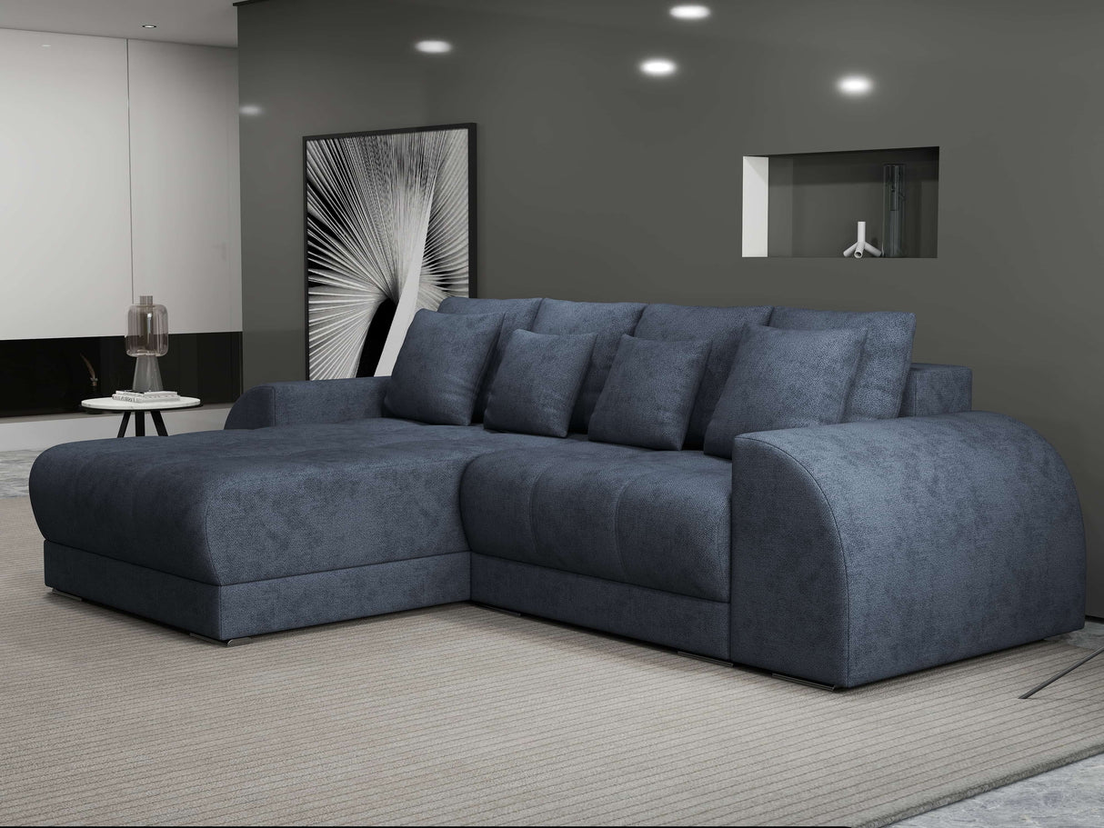 Colțar extensibil dumonde cu ladă de depozitare si sezut confortabil din spuma HR, Verona Enjoy Gri Antracit 290x185 cm Fabrica