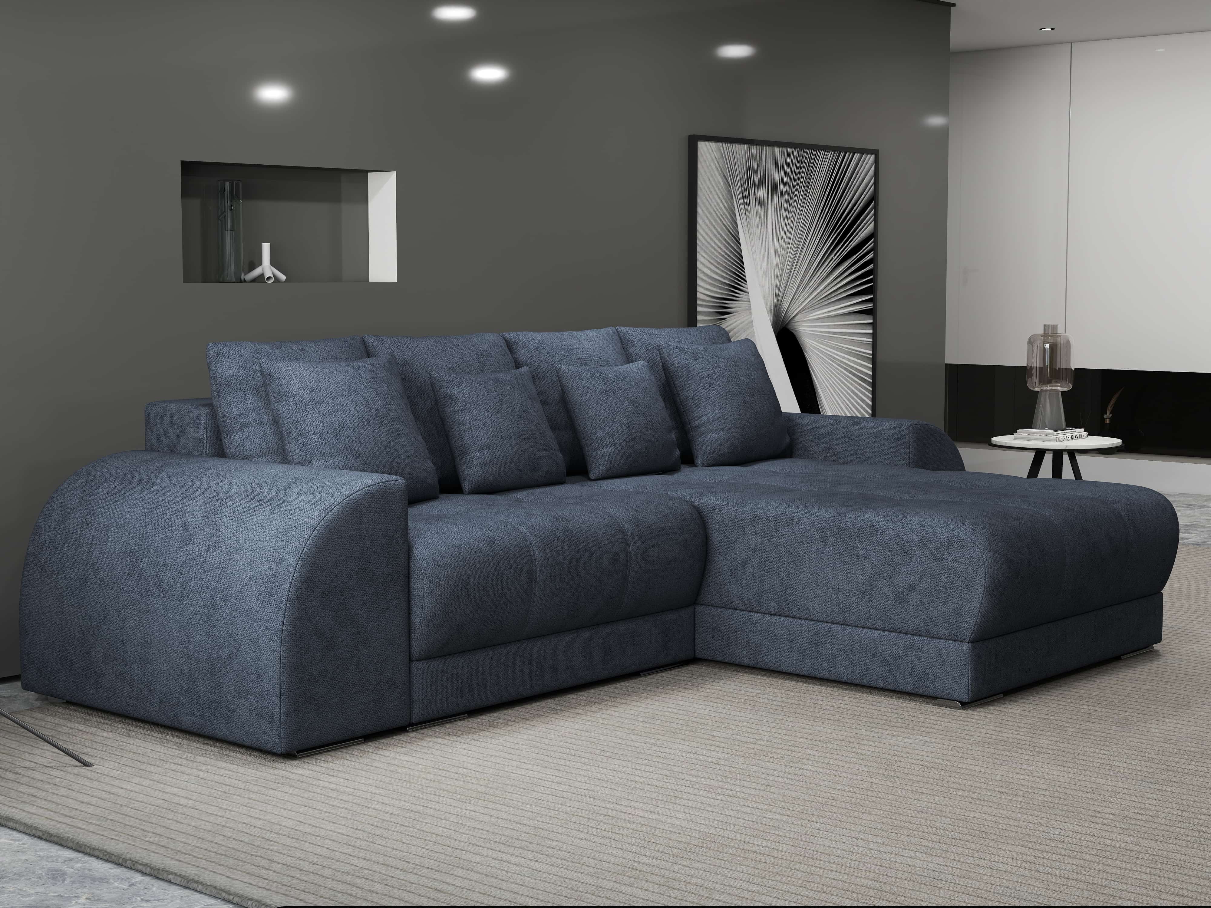 Colțar extensibil dumonde cu ladă de depozitare si sezut confortabil din spuma HR, Verona Enjoy Gri Antracit II 290x185 cm Fabrica