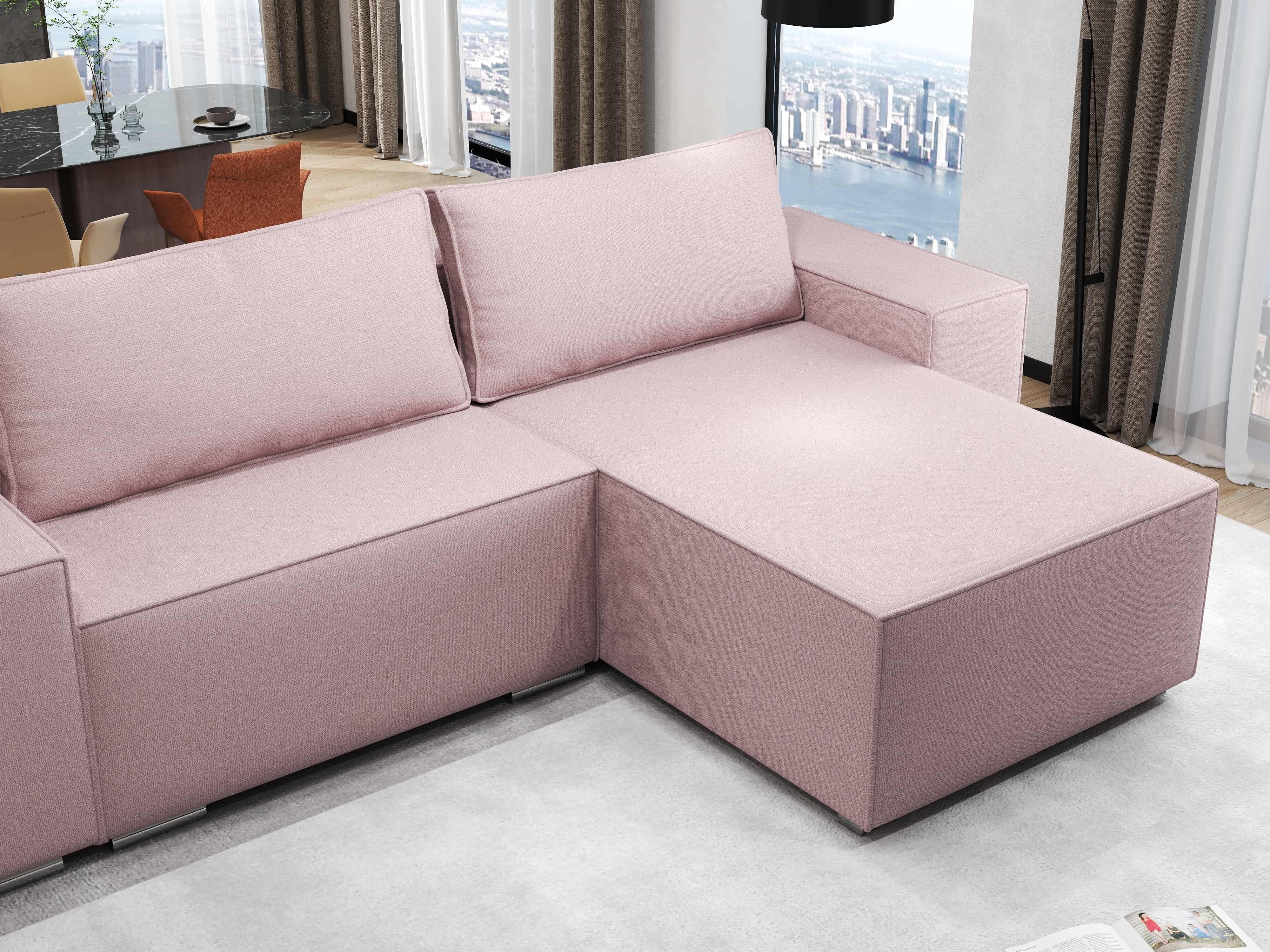Colțar extensibil dumonde cu ladă de depozitare si sezut confortabil din spuma HR, Dream Enjoy Flamingo 290x185 cm II Fabrica