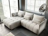 Colțar extensibil dumonde cu ladă de depozitare si sezut confortabil din spuma HR, Malta Beige 235x185 cm Fabrica