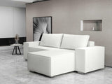 Colțar extensibil dumonde cu ladă de depozitare si sezut confortabil din spuma HR, Dream Euphoria Alb 290x185 cm II Fabrica