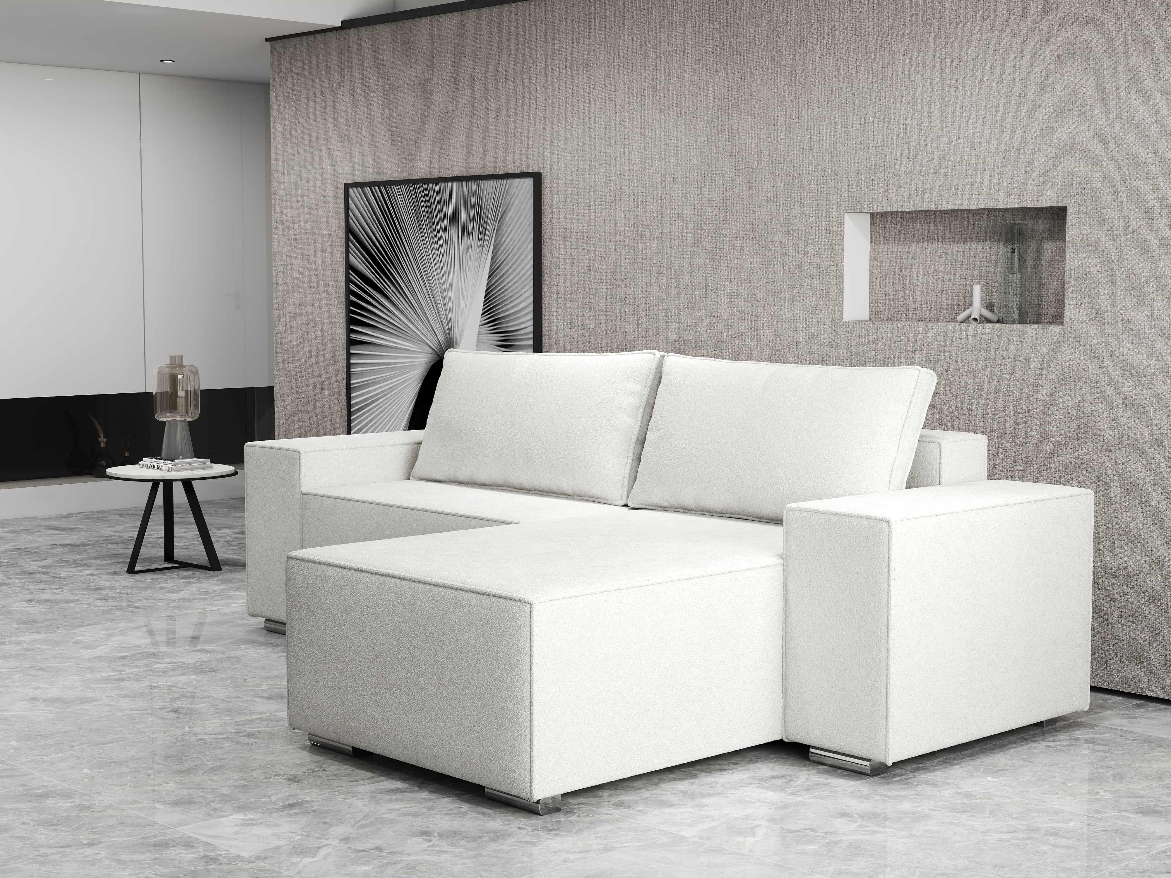 Colțar extensibil dumonde cu ladă de depozitare si sezut confortabil din spuma HR, Dream Euphoria Ivory 290x185 cm II Fabrica