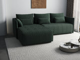 Colțar extensibil dumonde cu ladă de depozitare si sezut confortabil din spuma HR, Malta Ambience Verde II 235x185 cm