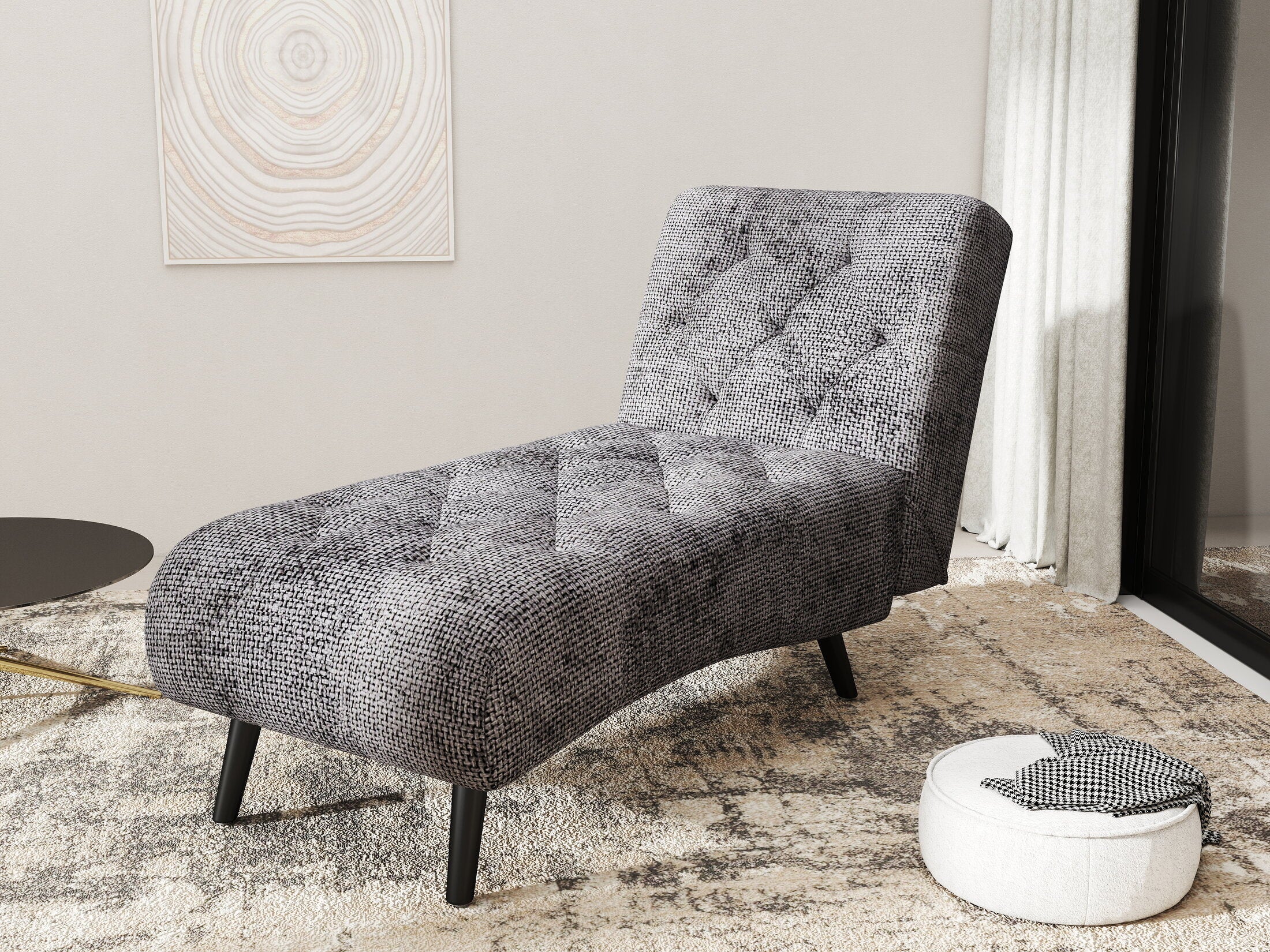 Fotoliu dumonde tapitat Gri modern Armoné 65x146cm