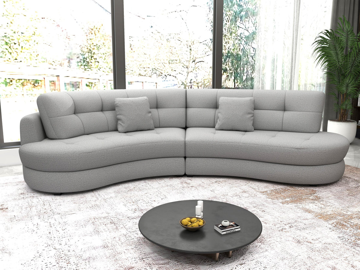 Canapea semirotunda dumonde cu șezut confortabil din spumă HR, Roma Enjoy Gri 300x160 cm
