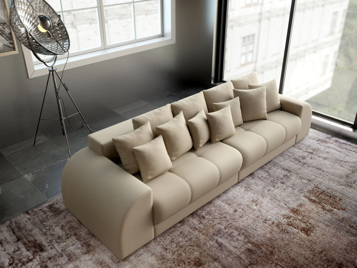 Canapea extensibilă dumonde cu 2 lăzi de depozitare si sezut confortabil din spuma HR, Big Sofa Verona Enjoy Lux 02 Beige 310x100 cm Fabrica