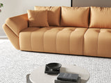 Canapea extensibilă dumonde cu ladă de depozitare si sezut confortabil din spuma HR, Berlin Portocaliu 300x100 cm Fabrica