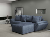 Colțar extensibil dumonde cu ladă de depozitare si sezut confortabil din spuma HR, Berlin Grey II 280x185 cm Fabrica