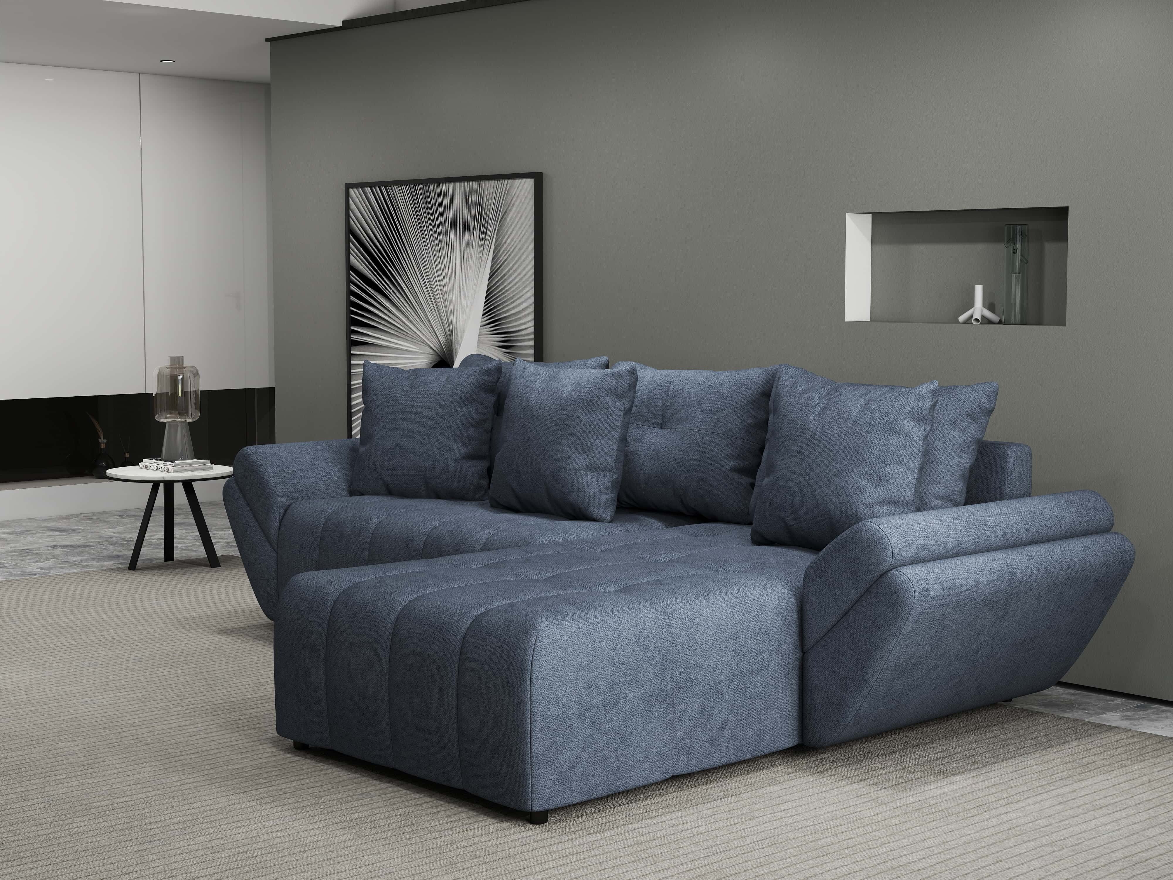Colțar extensibil dumonde cu ladă de depozitare si sezut confortabil din spuma HR, Berlin Grey II 280x185 cm Fabrica