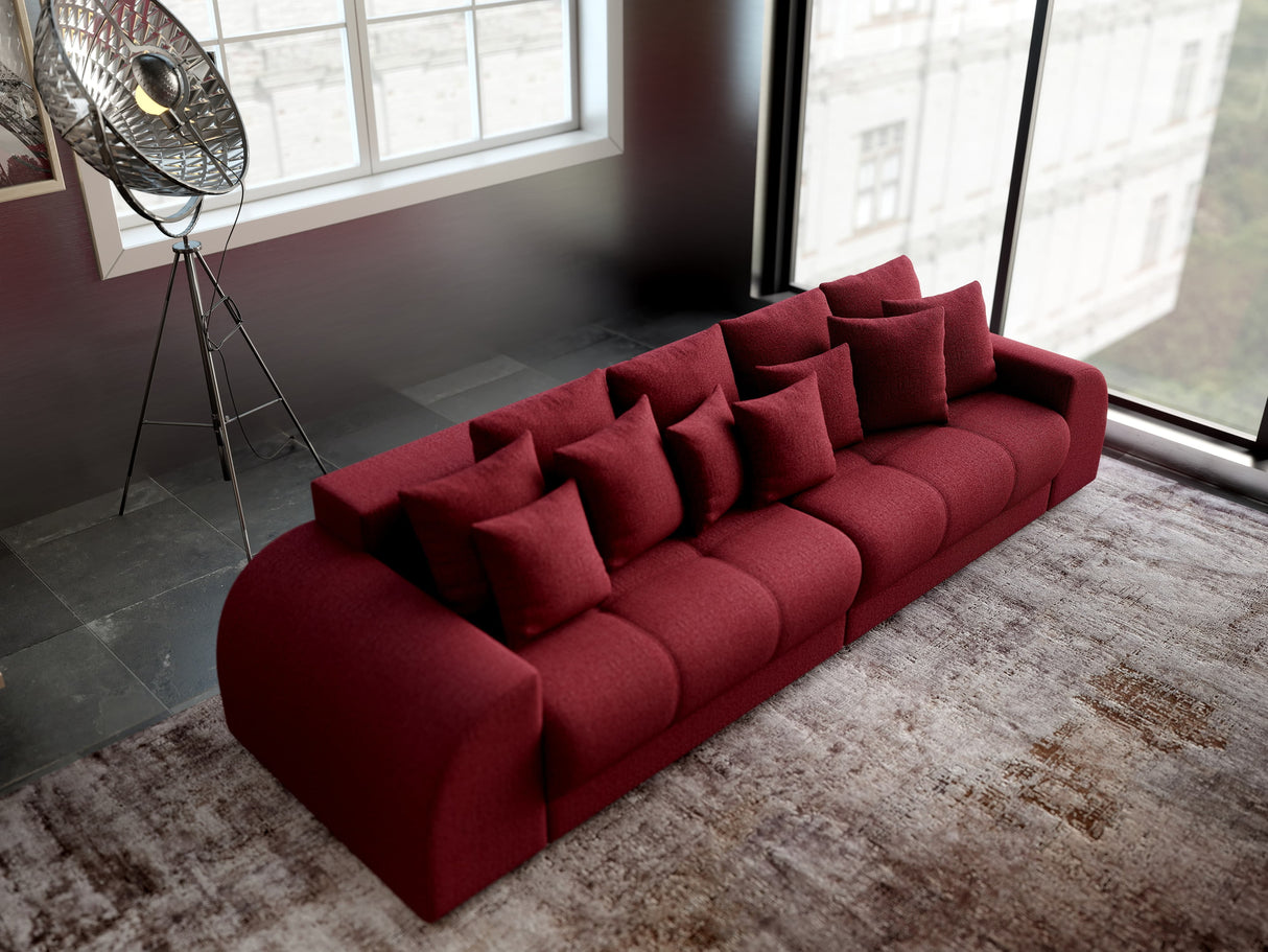 Canapea extensibilă dumonde cu 2 lăzi de depozitare si sezut confortabil din spuma HR, Big Sofa Verona Enjoy Lux Red 310x100 cm Fabrica